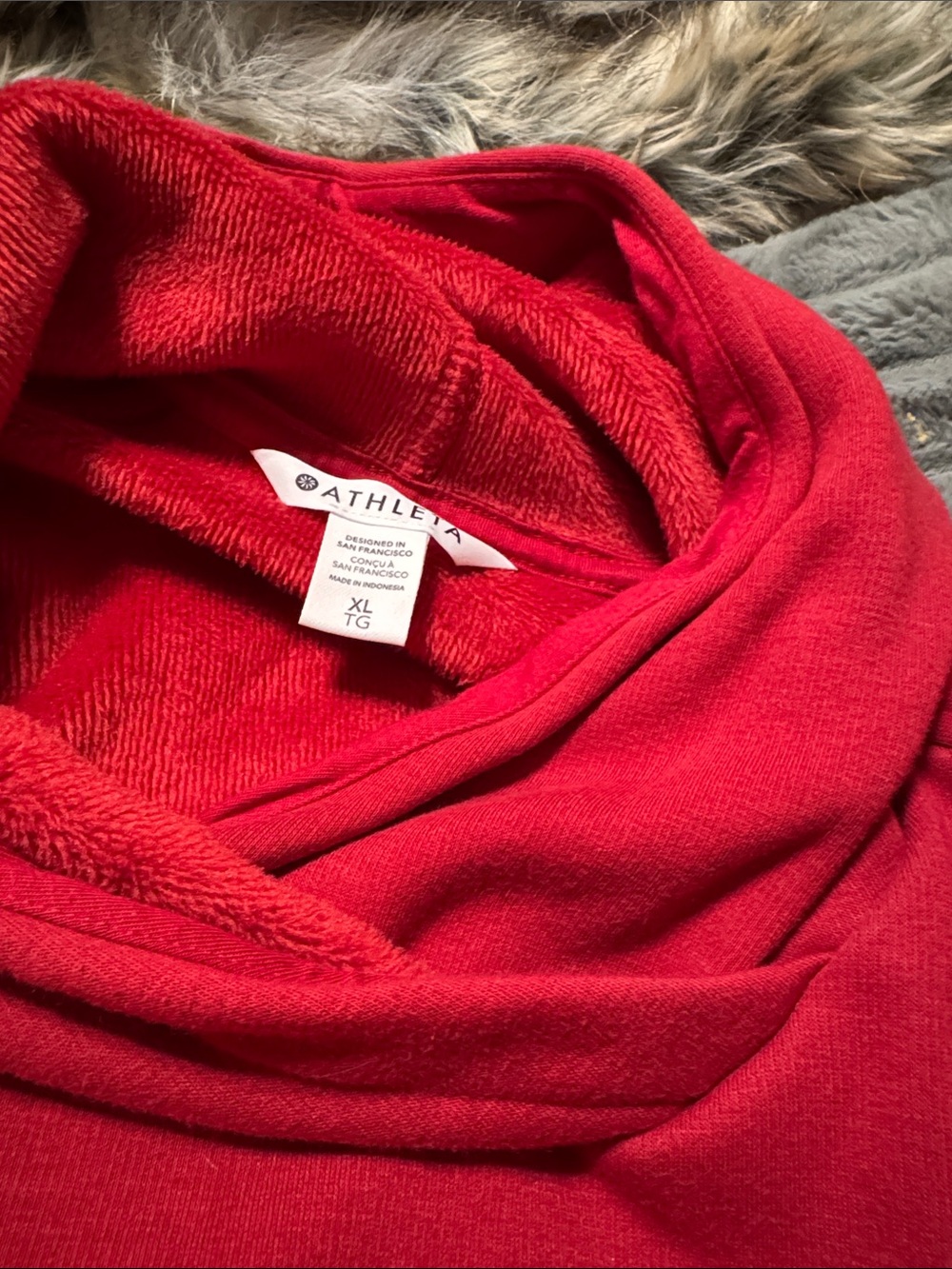 Athleta Bright Red Cowl Neck Sweater